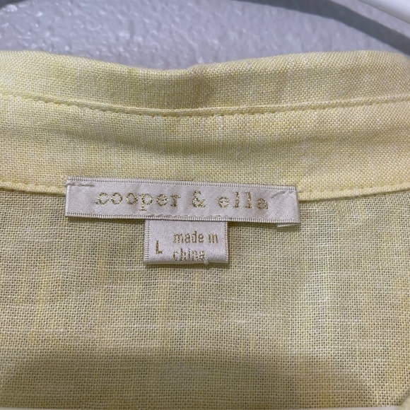 Cooper and Ella Linen Blend Pastel Yellow Blouse - Picture 2 of 6